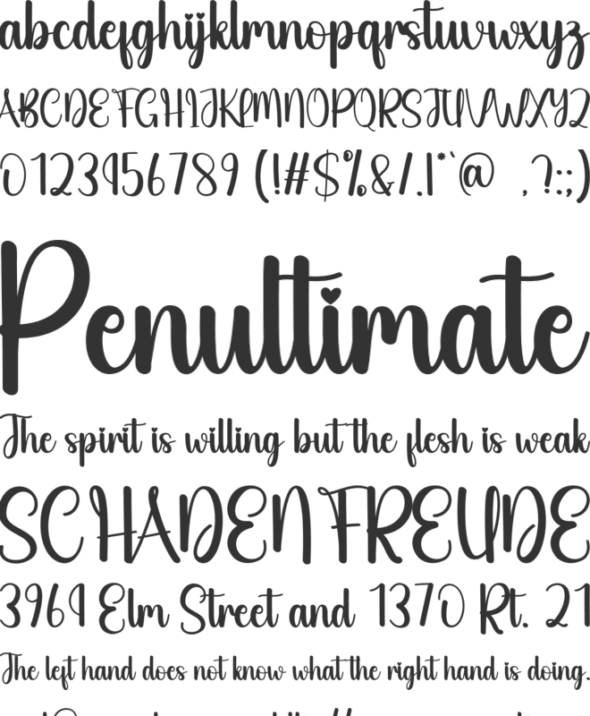 Miniatur font preview