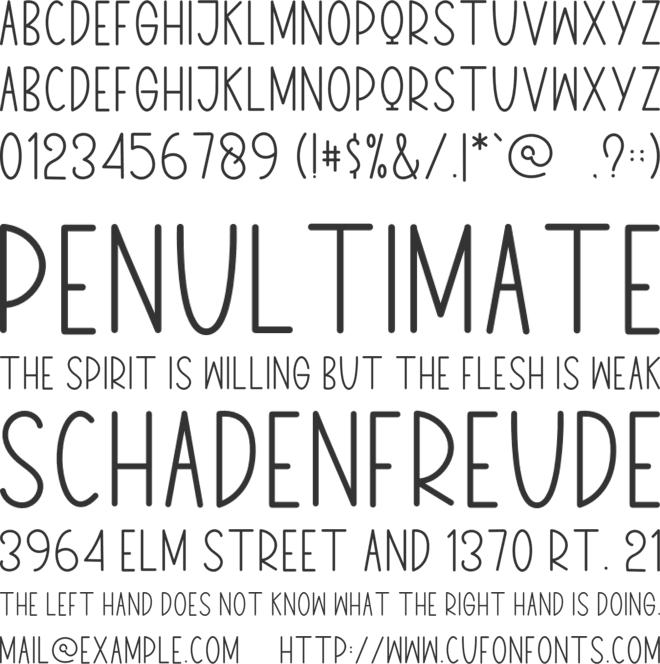 MINIMALIS HOME font preview