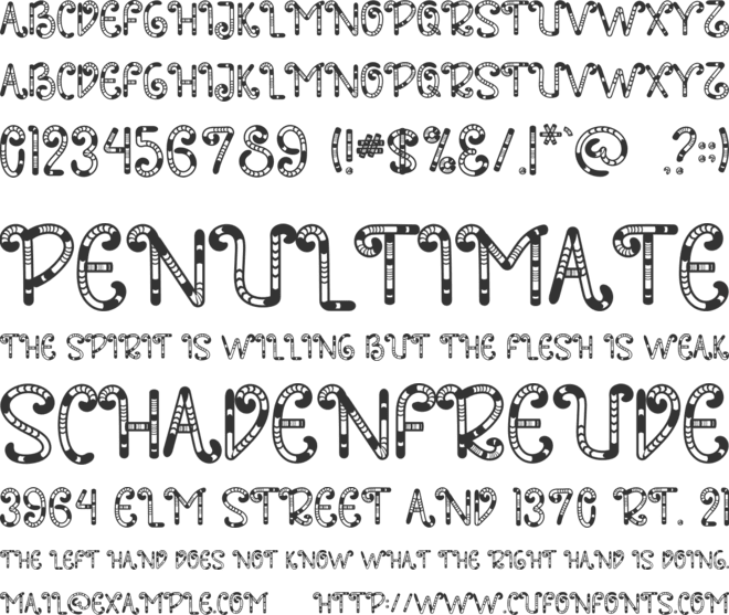 Candy Birthday font preview