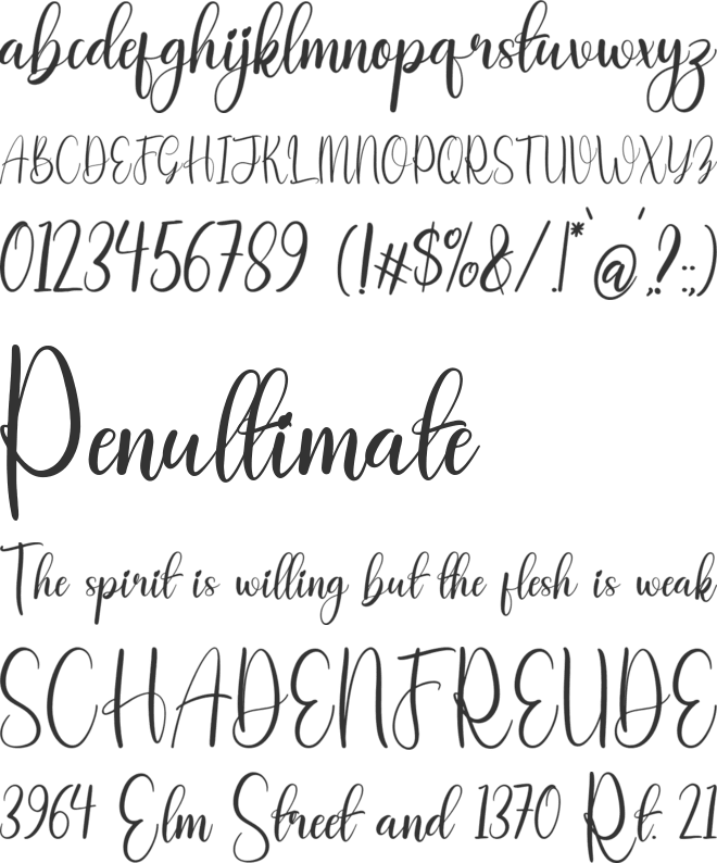 Marcellyna font preview