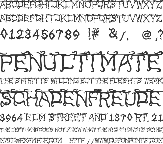 Gandring font preview