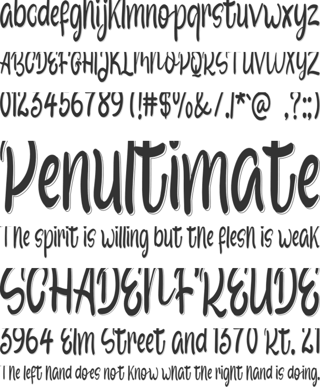 Warm Coffee font preview