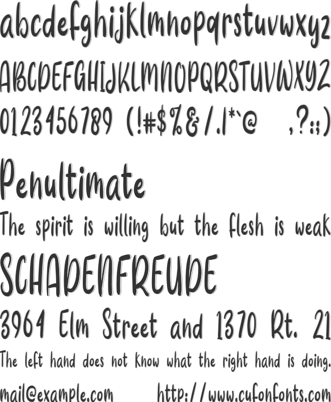 HAND FOR DRAWING font preview