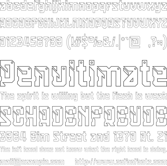 OMNIGLO Line font preview