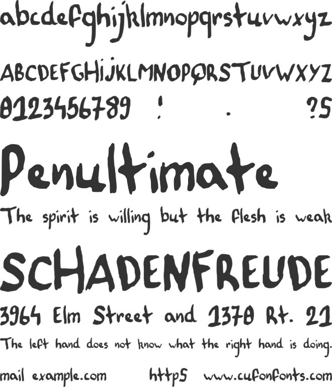 Left Hand Left Pin font preview