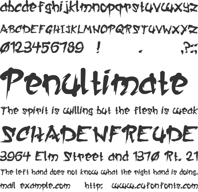 Queens Of The Apocalypse font preview