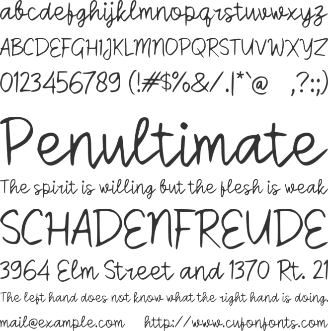 Sadesty Writing font preview