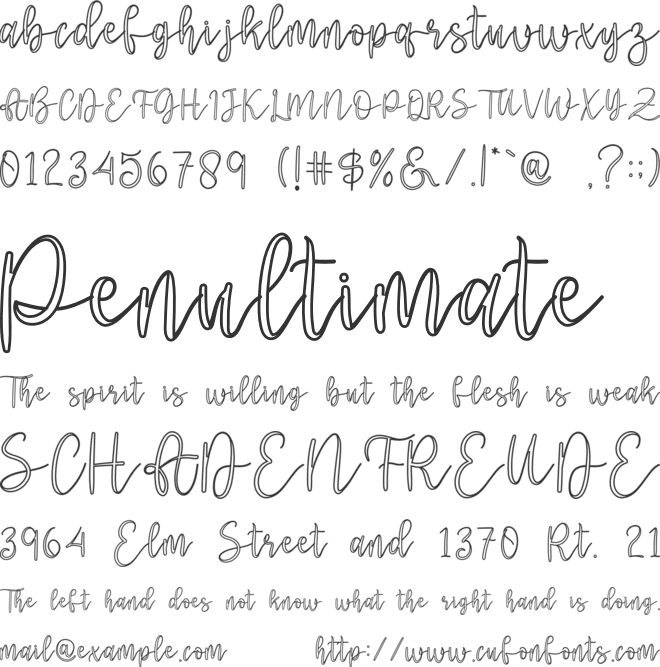 Romantic Christmas font preview