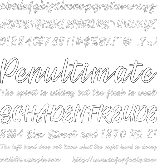 Hello Aliya font preview