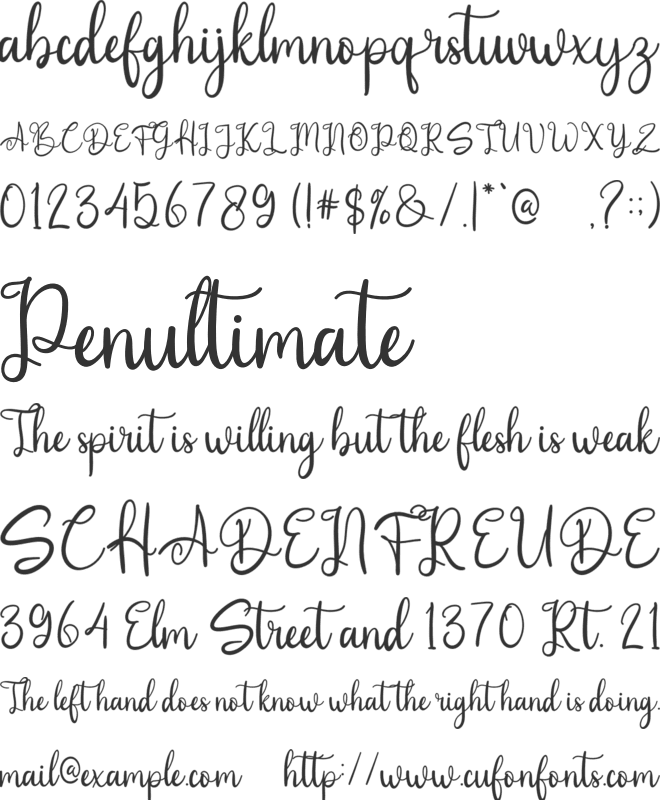 Writer Signature font preview