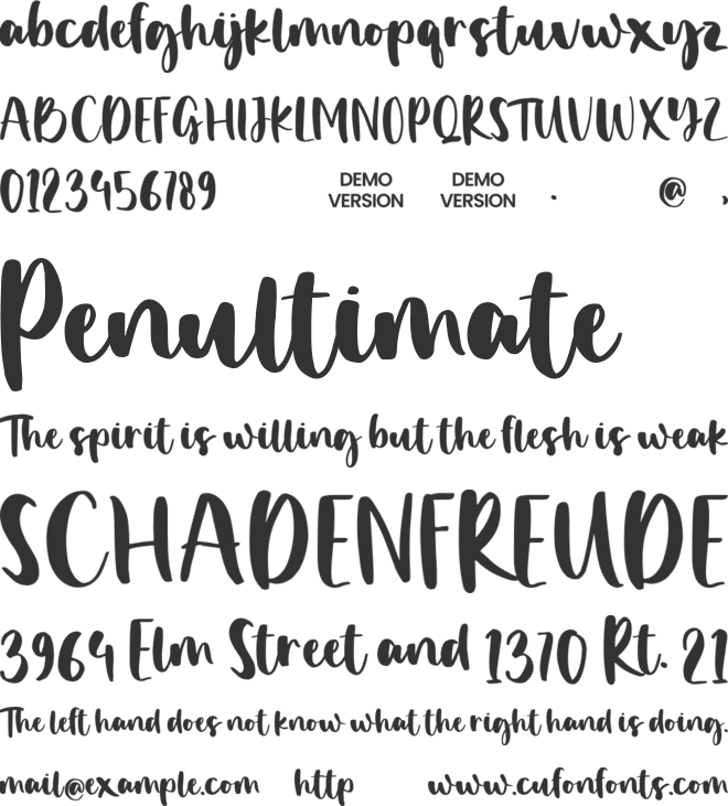 Charming PERSONAL font preview