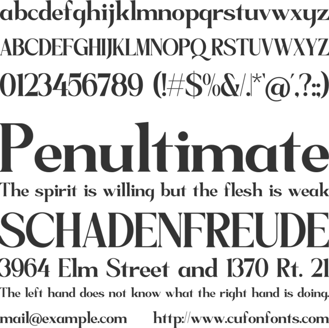 Sagfield font preview