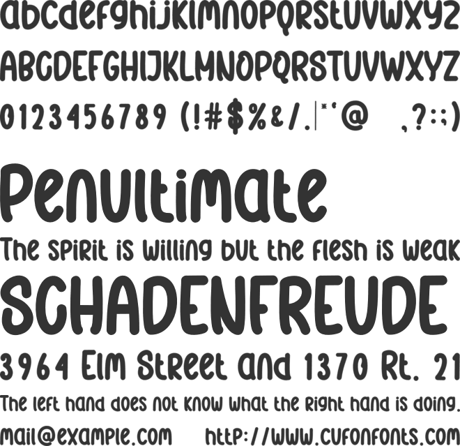 Whitener font preview