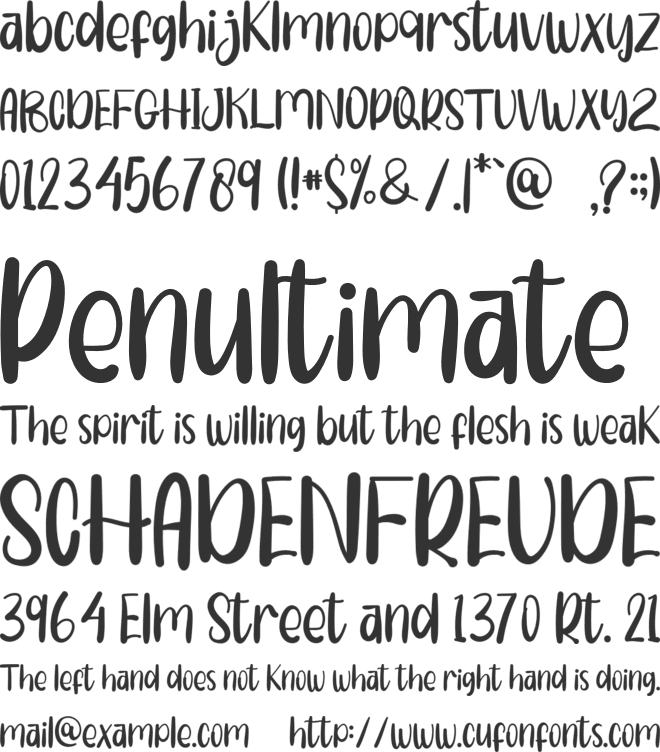 Holala Peanut font preview