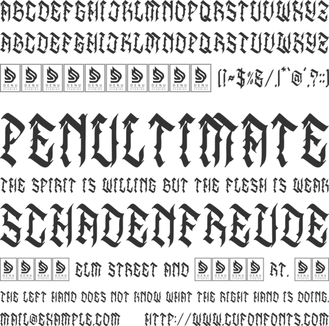 Vergaoh font preview