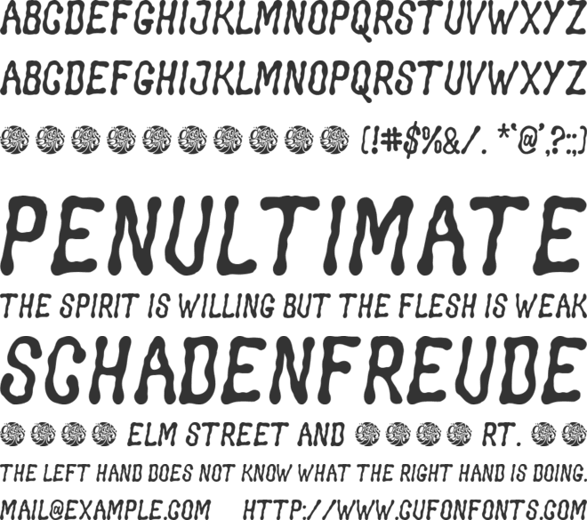 Groovy Liquor font preview