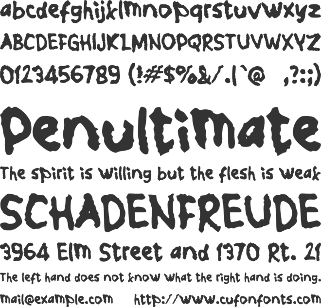 Sacamus font preview