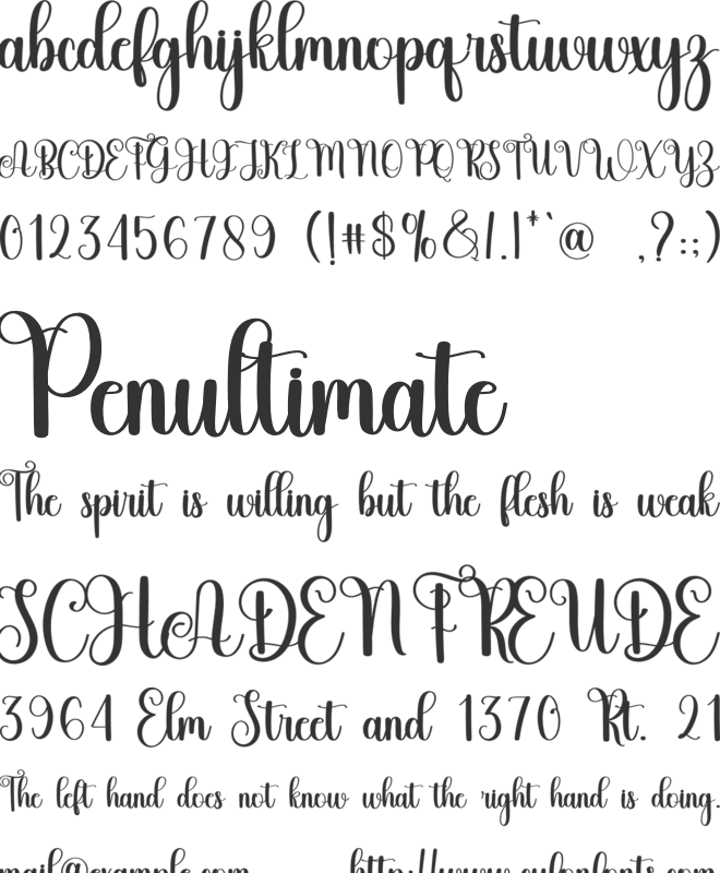 Danylla font preview