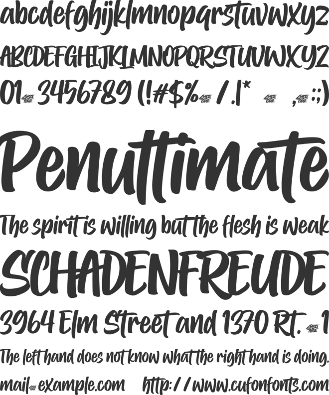 Blissfully font preview