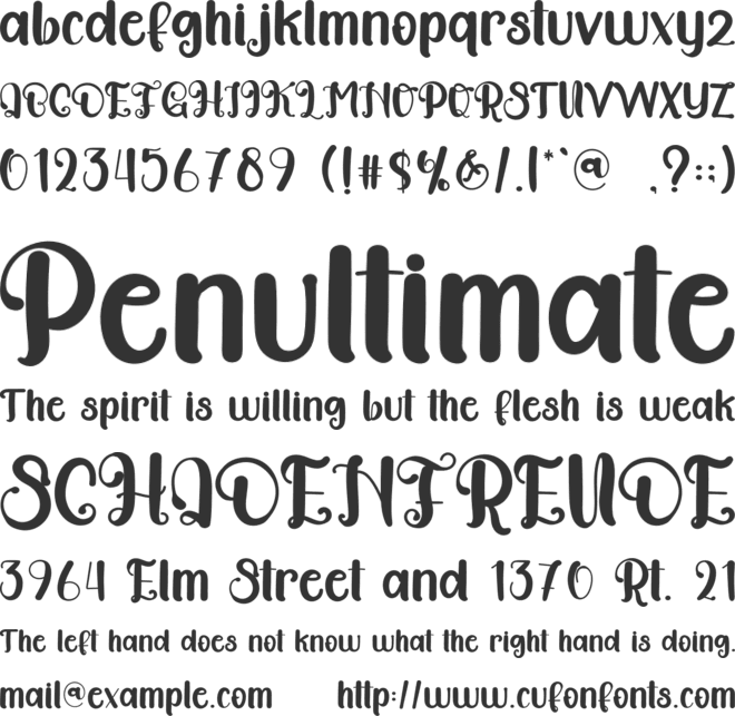 Cookings font preview