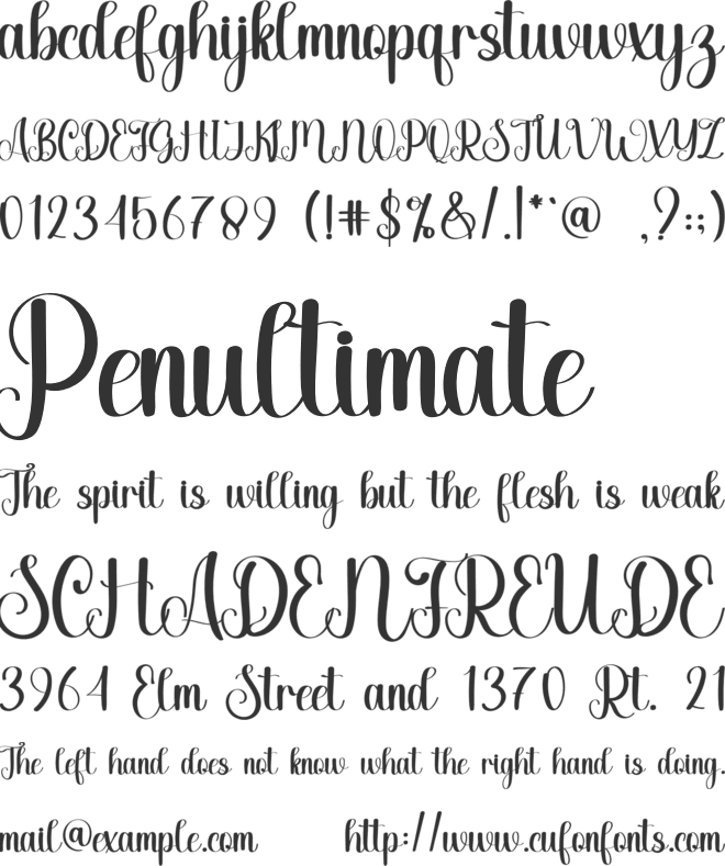 Sample Handmade font preview