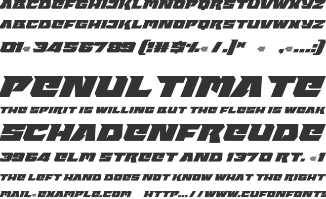 Racing Font font preview