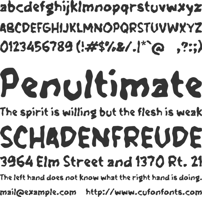 Tabeground font preview