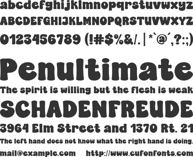 Super Peanut font preview