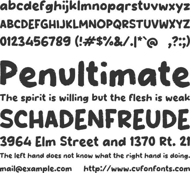 Tabrown font preview