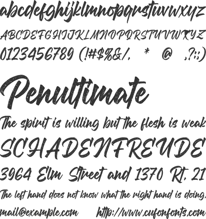 Brighter Brush font preview