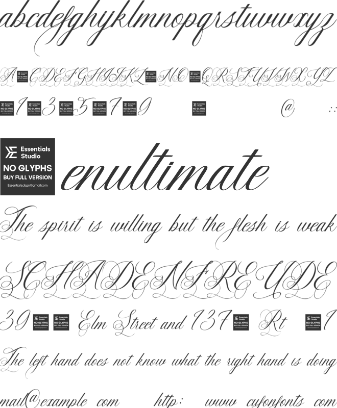 Intrapersonal font preview