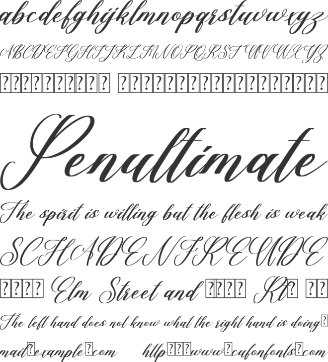 Faustina Calisten font preview