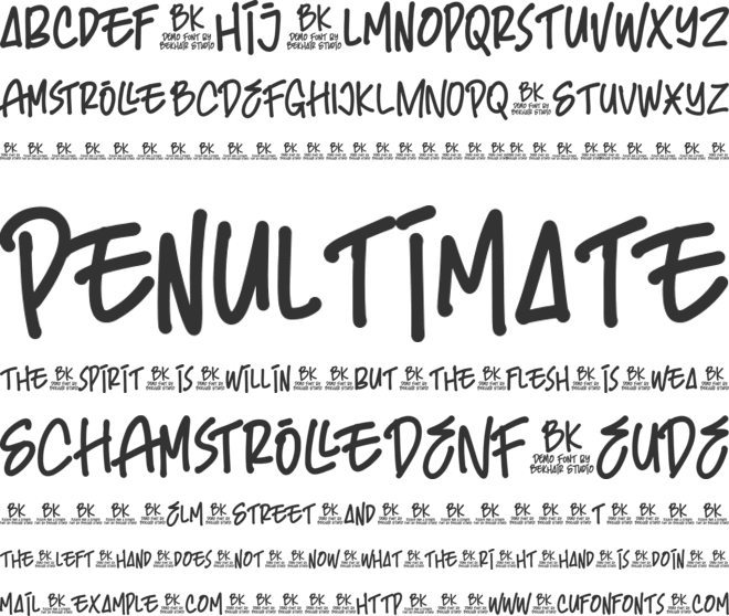 BKR Amstrolle font preview