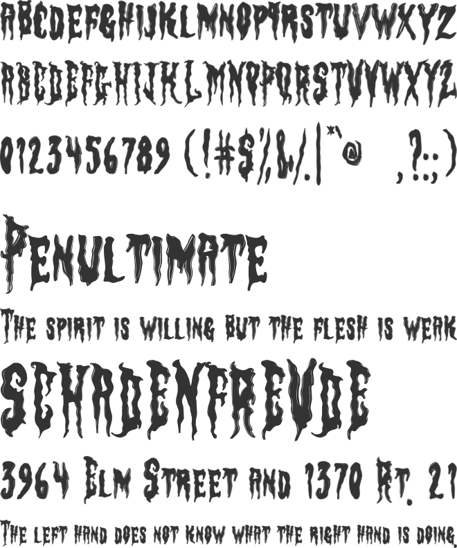 Deathlies font preview