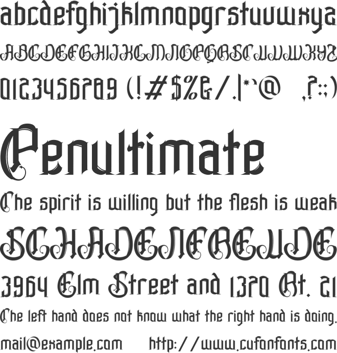 The Kingslayer font preview