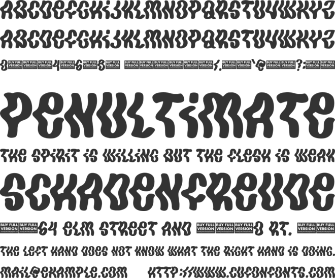 Super Ninety font preview