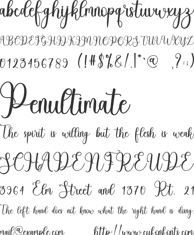 Dady font preview