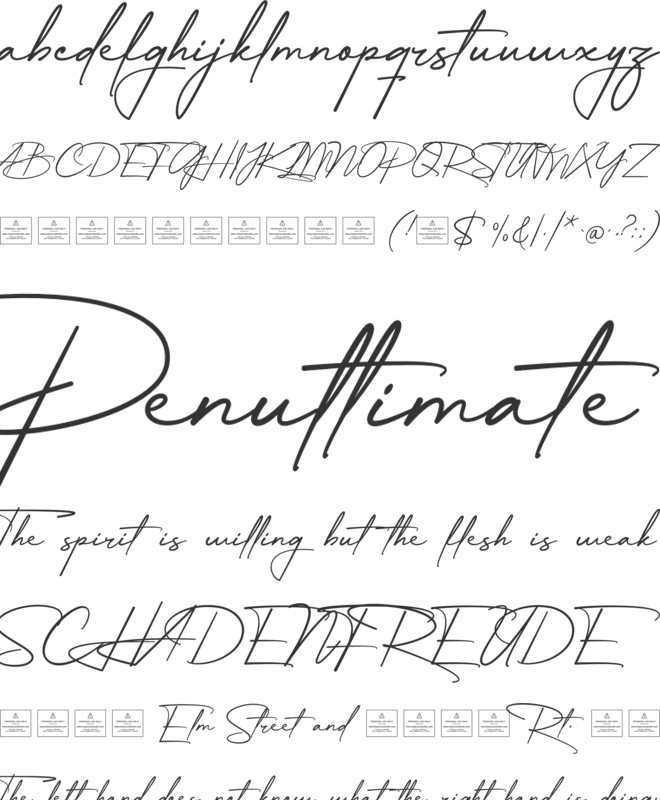 Hethany Signature font preview