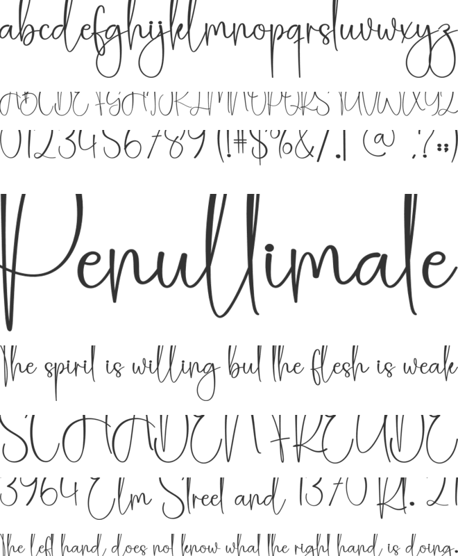 Bustling font preview