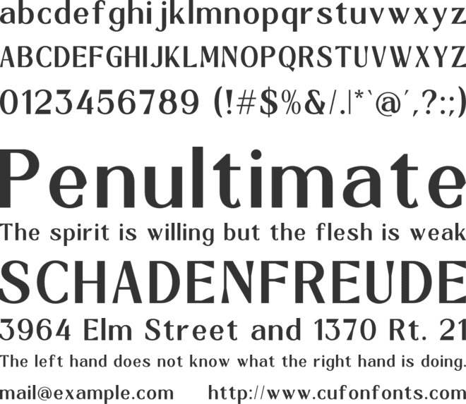 Nedilac font preview