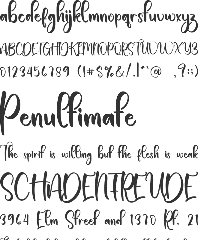 Behind font preview