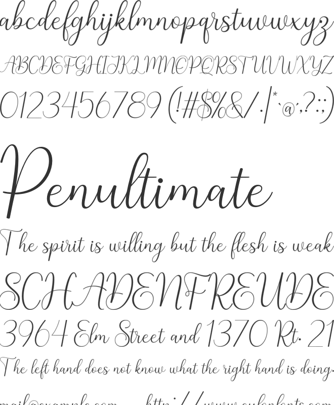 Taralyna font preview