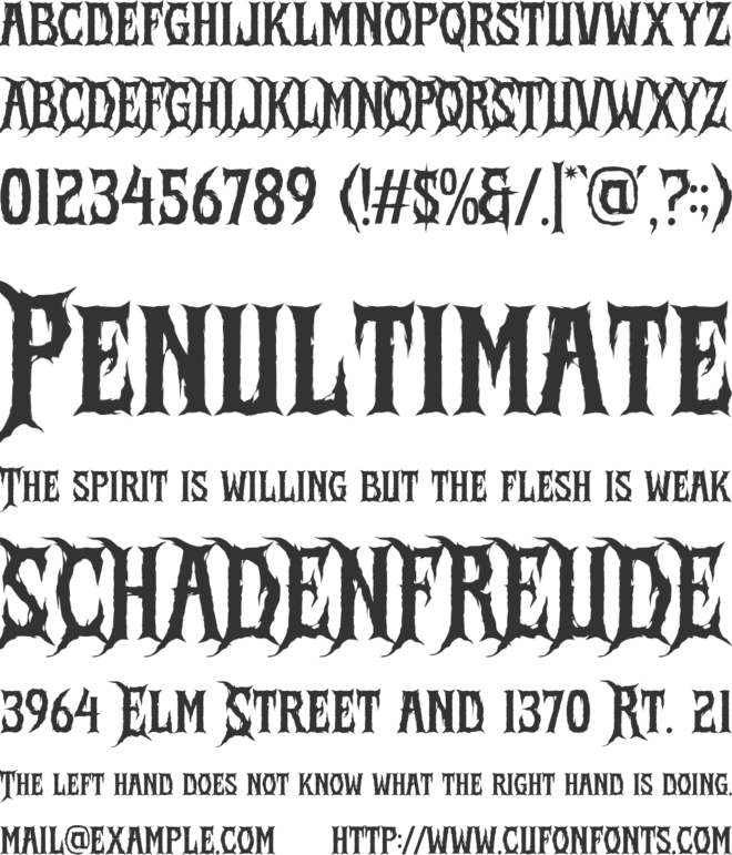 Frost Scream font preview