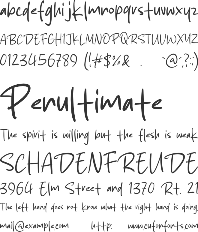 Sky Landing font preview