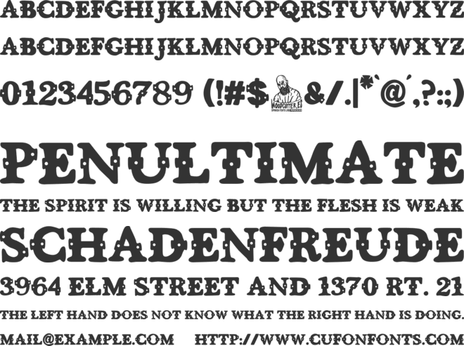 The man and the gun font preview