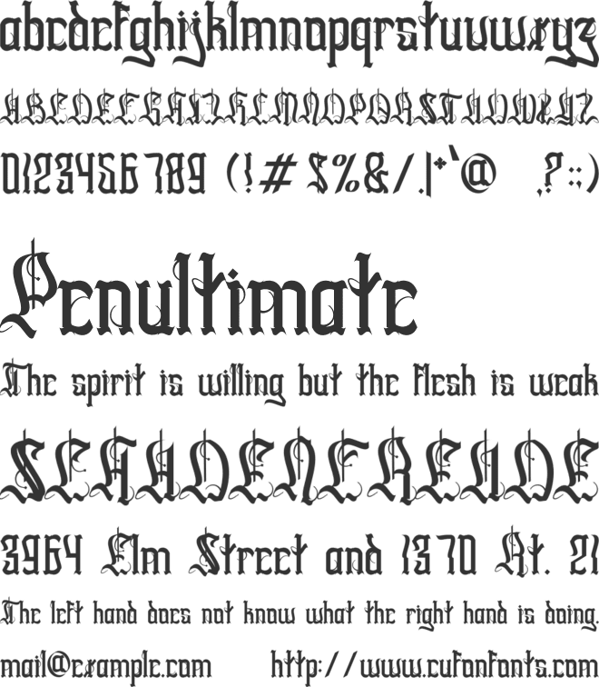 Swords Clover font preview