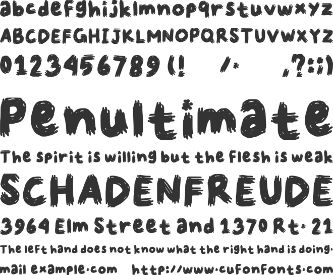 Caomei font preview