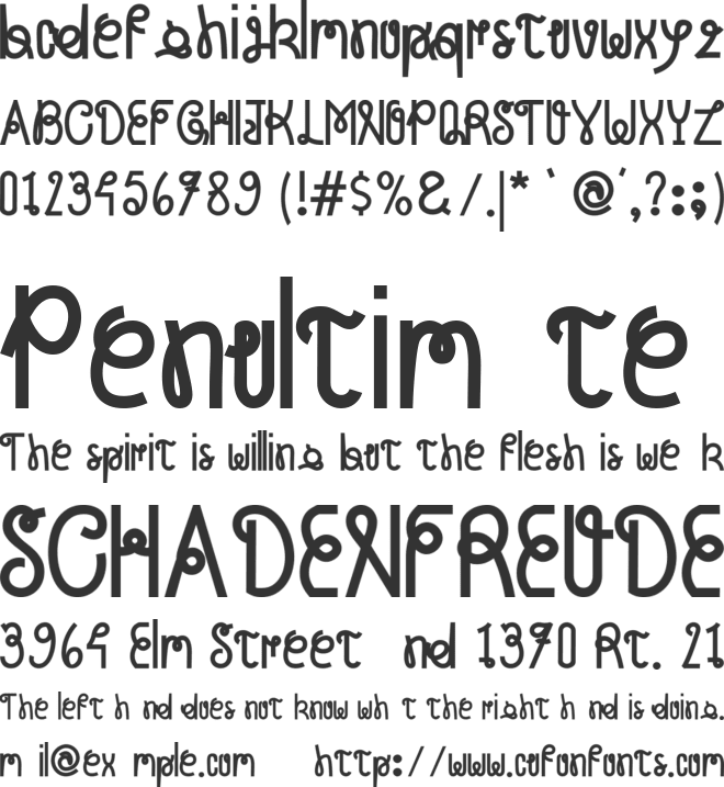 Bihun font preview