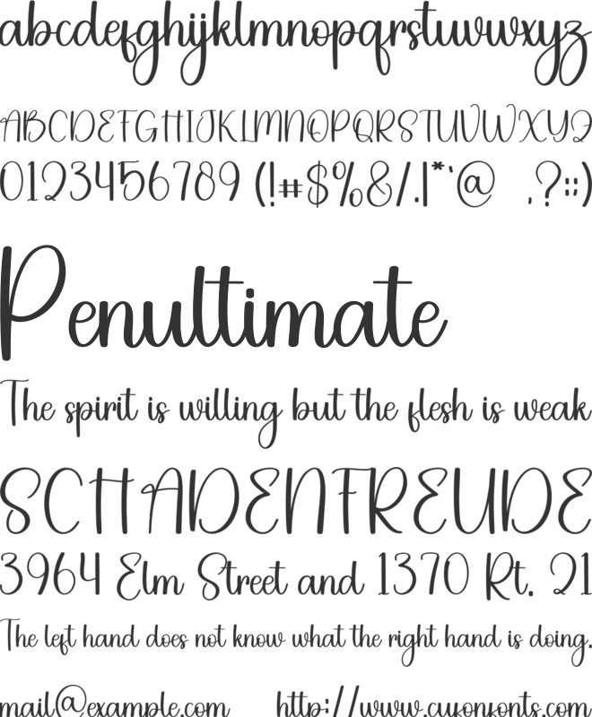 Sweetty font preview