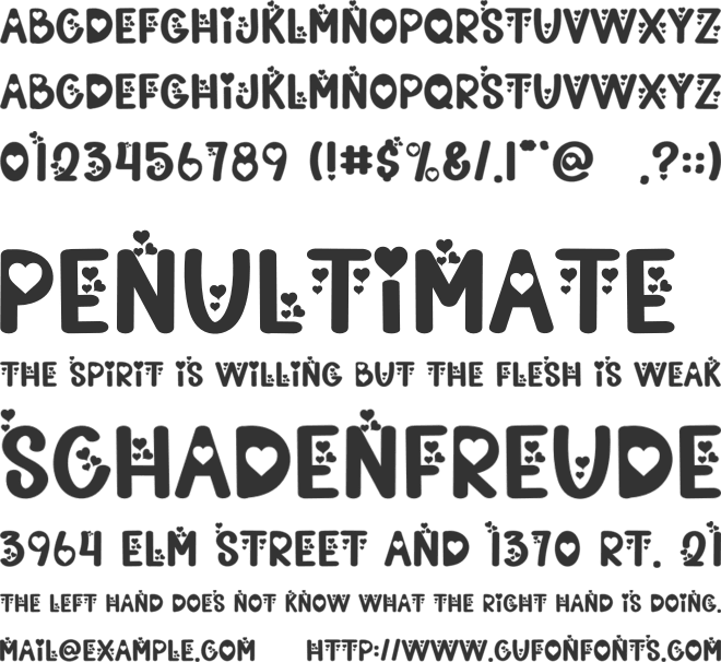 Love Location font preview